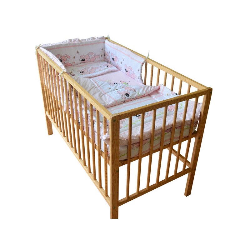 Lenjerie MyKids Catelus Roz 4 Piese 140x70