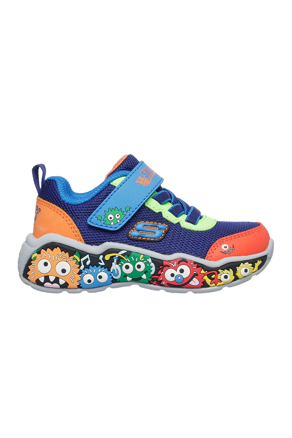 Skechers, Pantofi sport Play Scene cu model si velcro, Multicolor, 23 EU