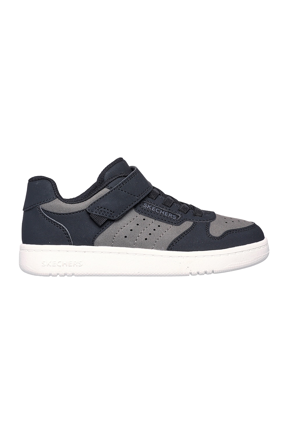 Skechers, Pantofi sport cu velcro Quick Street, Negru, Maro taupe, 31 EU