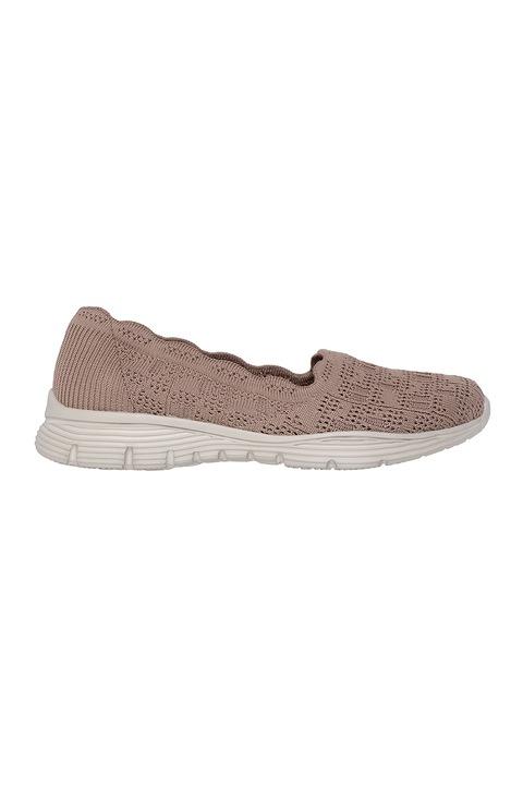 Skechers, Мрежести пантофки Seager, Сиво-кафяв