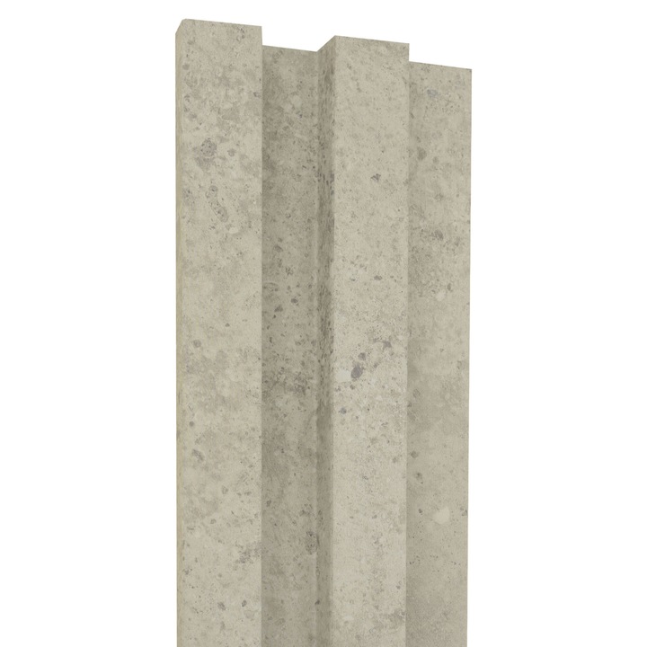 Set 14 panouri decorative pentru perete, Maison Mex DECORIF, L.285 l.12.2 H.2.1 cm, gri