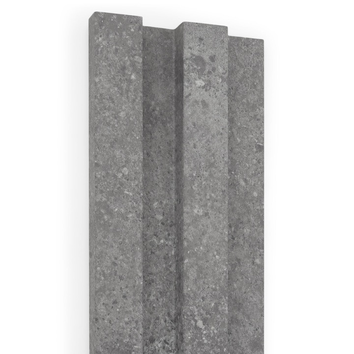 Set 14 panouri decorative pentru perete, Maison Mex DECORIF, L.285 l.12.2 H.2.1 cm, gri inchis