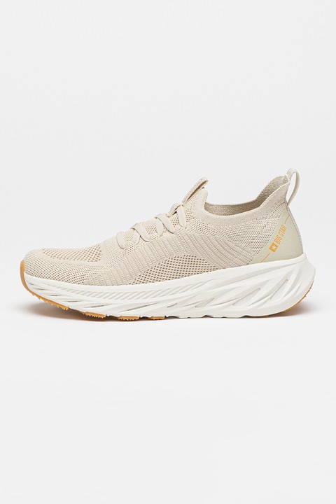 Big Star, Pantofi sport din material textil cu talpa wedge, Bej, 38