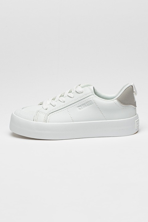Big Star, Спортни обувки от еко кожа с лого, Бял
