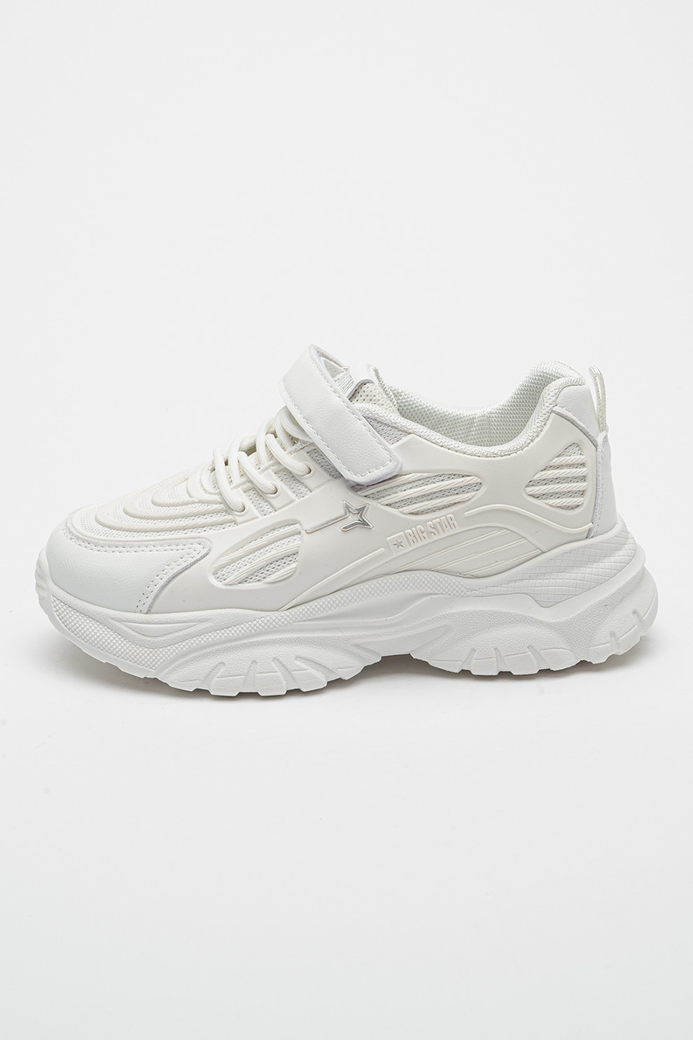 Big Star, Pantofi sport cu velcro si talpa masiva, Alb optic, 31 EU