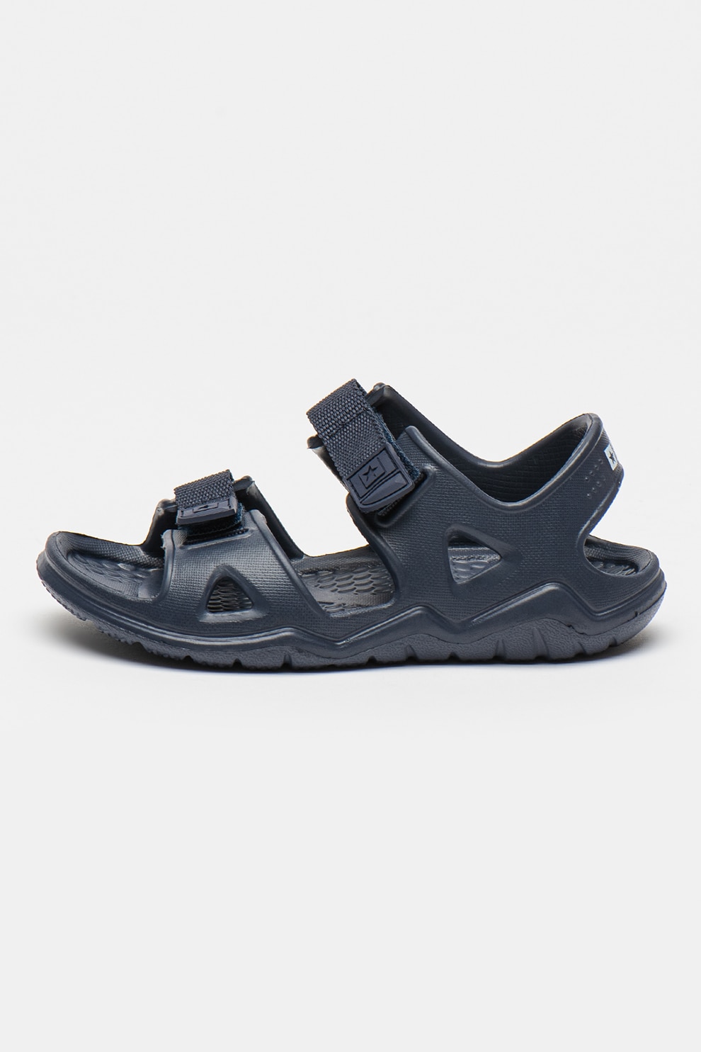 Big Star, Sandale cu logo si velcro, Bleumarin, 34 EU