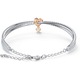 Swarovski Lifelong Heart karkötő, ívelt szív részletek, kristályok, rózsaszín arany