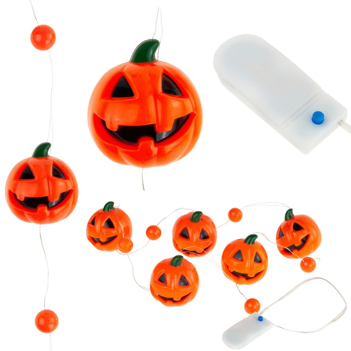 Halloween díszfüzér, 110 cm, narancs