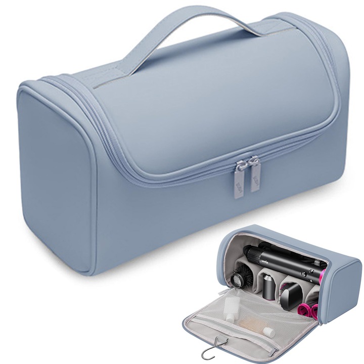 Husa pentru Uscator de Par HNSMART, Capacitate Extra Mare, Waterproof, Albastru, 12.4x5.51x6.49 inch