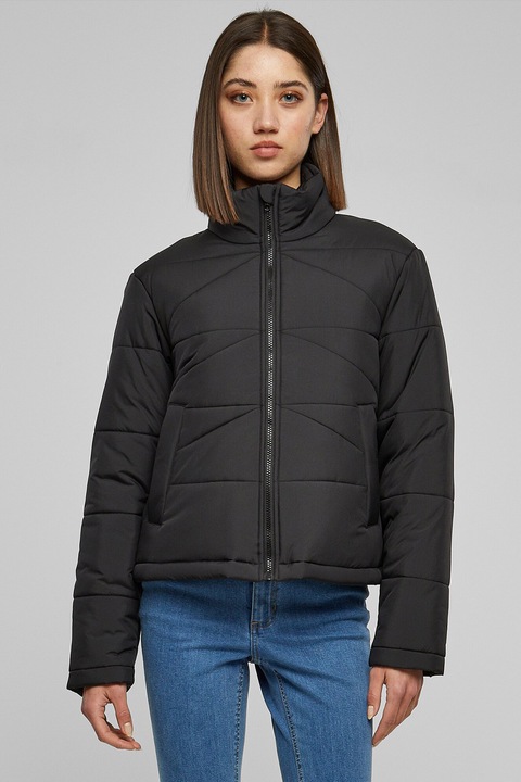 Urban Classics, Jacheta regular-fit cu fermoar, Negru