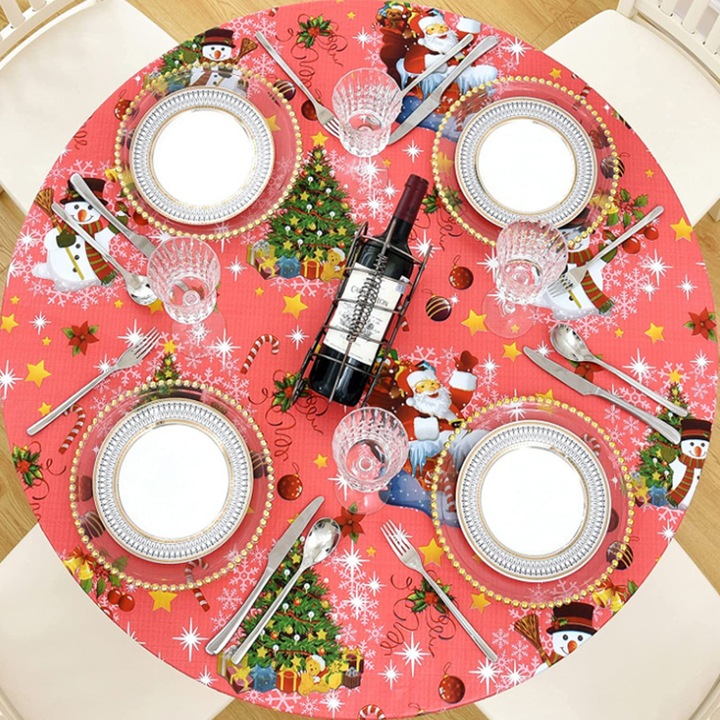 Enforose kerek asztalterítő, vízálló, 95-112cm, többféle szín, gumis szegélyű kialakítás