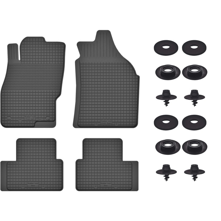 Cauciuc covorase auto set pentru: Jeep Renegade (2014-2019) - cu opritoare universale