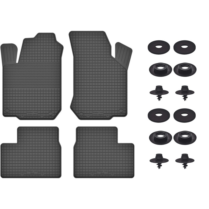 Gumi autószőnyeg készlet, kompatibilis: Opel Corsa C (2000-2006) - univerzális rögzítő patentokkal