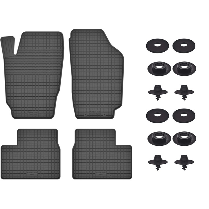 Комплект гумени стелки за: Пежо 206 (1998-2010) - с универсални ограничители