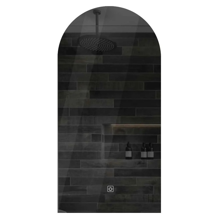 Oglinda LED 60 cm, LED Neutru 4000K, cu buton touch, Reyze Gama Ambient Model 1 Semiovala 2