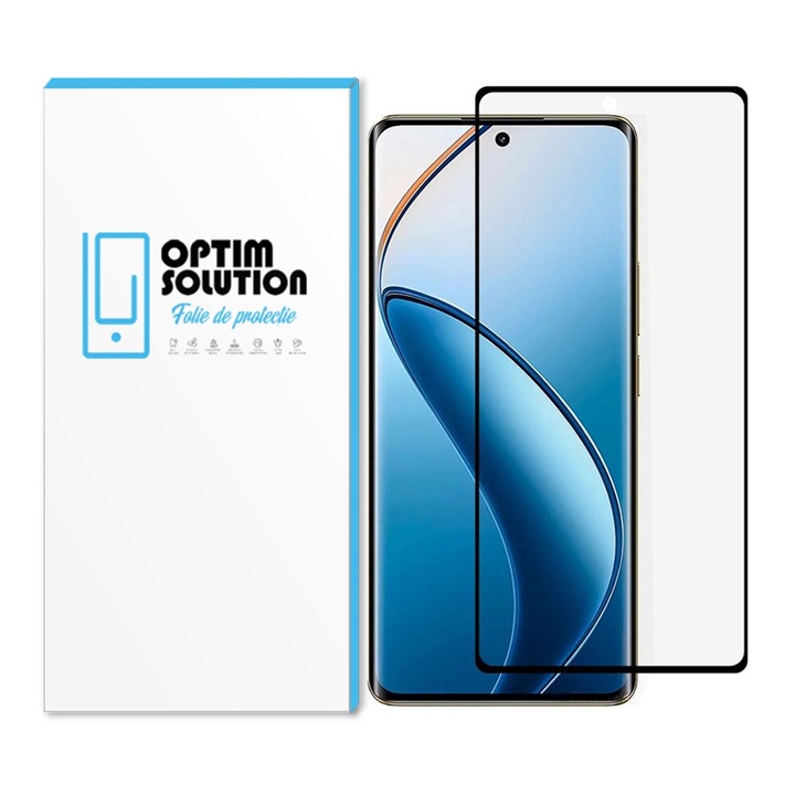 Gallant 5D edzett üvegfólia Realme 12 Pro Plus-hoz, OPTIM MEGOLDÁS, Fejlett érintési érzékenység, Éltől szélig terjedő burkolat, Nagy felbontás, Színek élénksége, UHD tisztaság, Optikai minőségű üveg, Optimális védelem, Eredeti vizuális élmény, Fekete