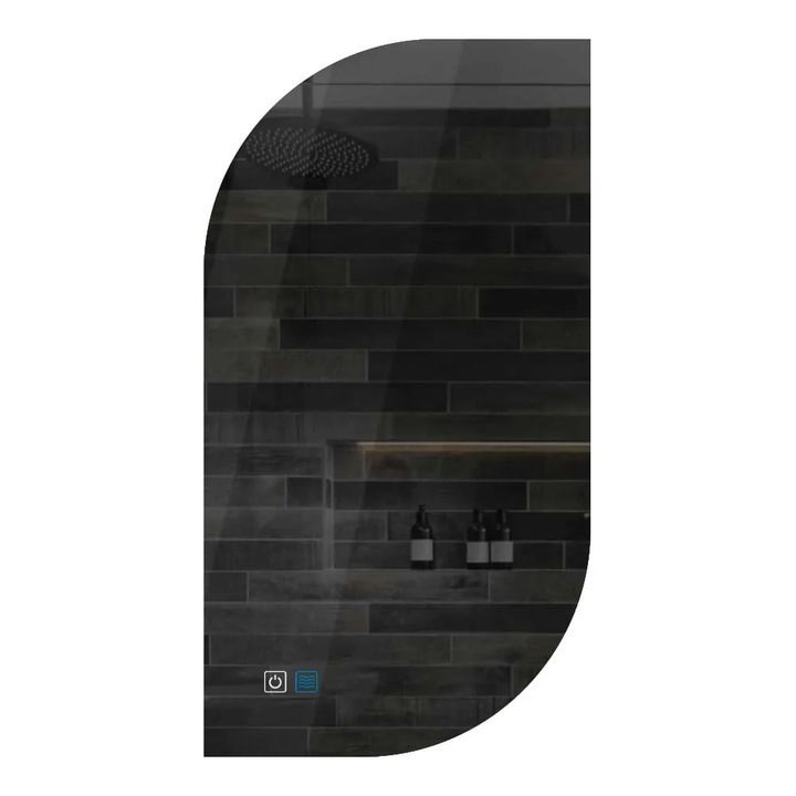 Oglinda LED 50 cm, LED Rece 6000K, Functie Dezaburire, Butoane Touch, Reyze Gama Ambient Model 1 Semiovala 1