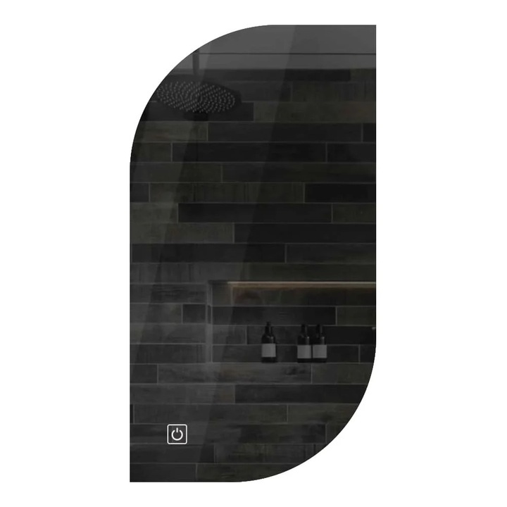 Oglinda LED 50 cm, LED Neutru 4000K, cu buton touch, Reyze Gama Ambient Model 1 Semiovala 1