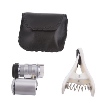 Lentila microscop universala 60X cu LED-uri UV si clip prindere ptr smartphone sau tableta - Phuture® Lentila microscop universala 60X cu LED-uri UV si clip prindere ptr smartphone sau tableta - Phuture®