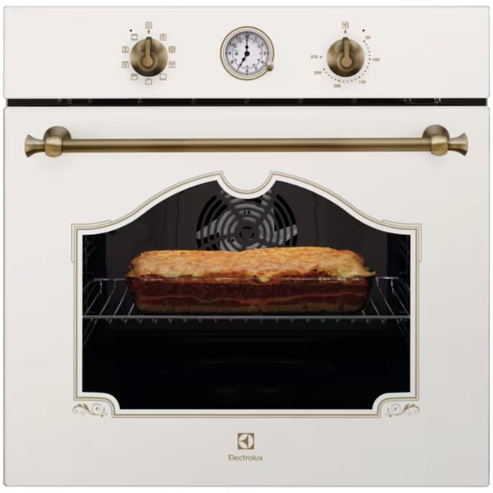 Electrolux EOA5220FOV beépíthető sütő, Elektromos, 72l, Katalitikus öntisztító, Időzítő, Grill, A energiaosztály, Krémszín/Aranyszín