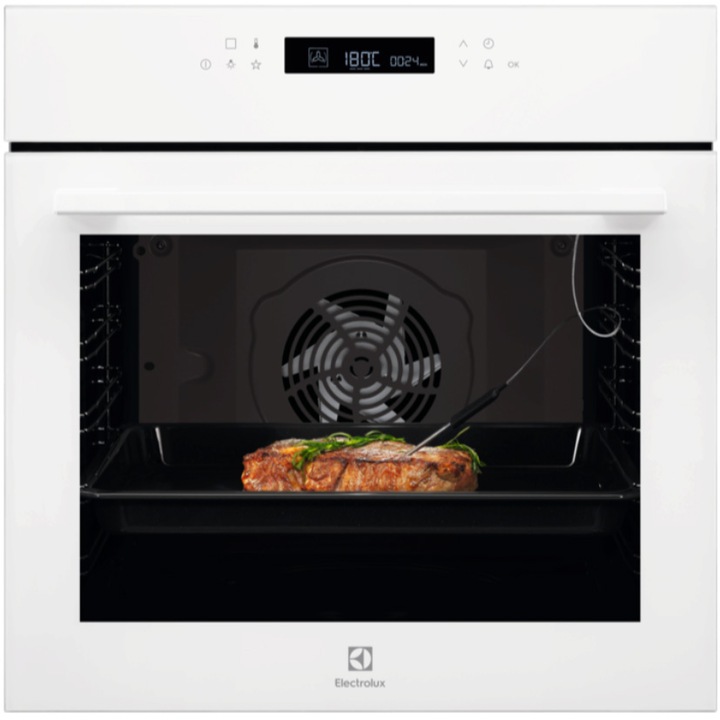 Electrolux EOE7F31V beépíthető sütő, Elektromos, 72l, Katalitikus öntisztítás, SenseCook, Digitális kijelző, Érintésirányítás, Grill, A+ energiaosztály, Fehér