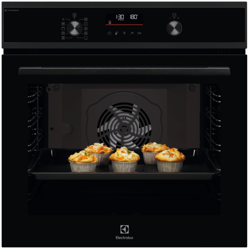 Cuptor incorporabil Electrolux EOD6F77H, Electric, 72 l, Autocuratare catalitica, SteamBake, Senzor gatire, Timer cu display electronic, Grill, Clasa A+, Negru