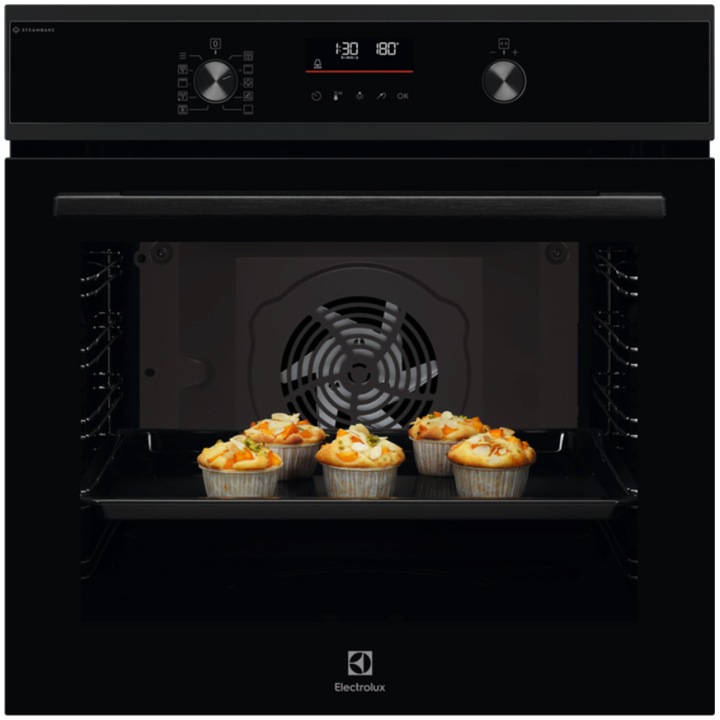 Electrolux EOD6F77H beépíthető sütő, Elektromos, 72l, Katalitikus öntisztítás, SteamBake, Sütésérzékelő, Időzítő elektronikus kijelzővel, Grill, A+ energiaosztály, Fekete