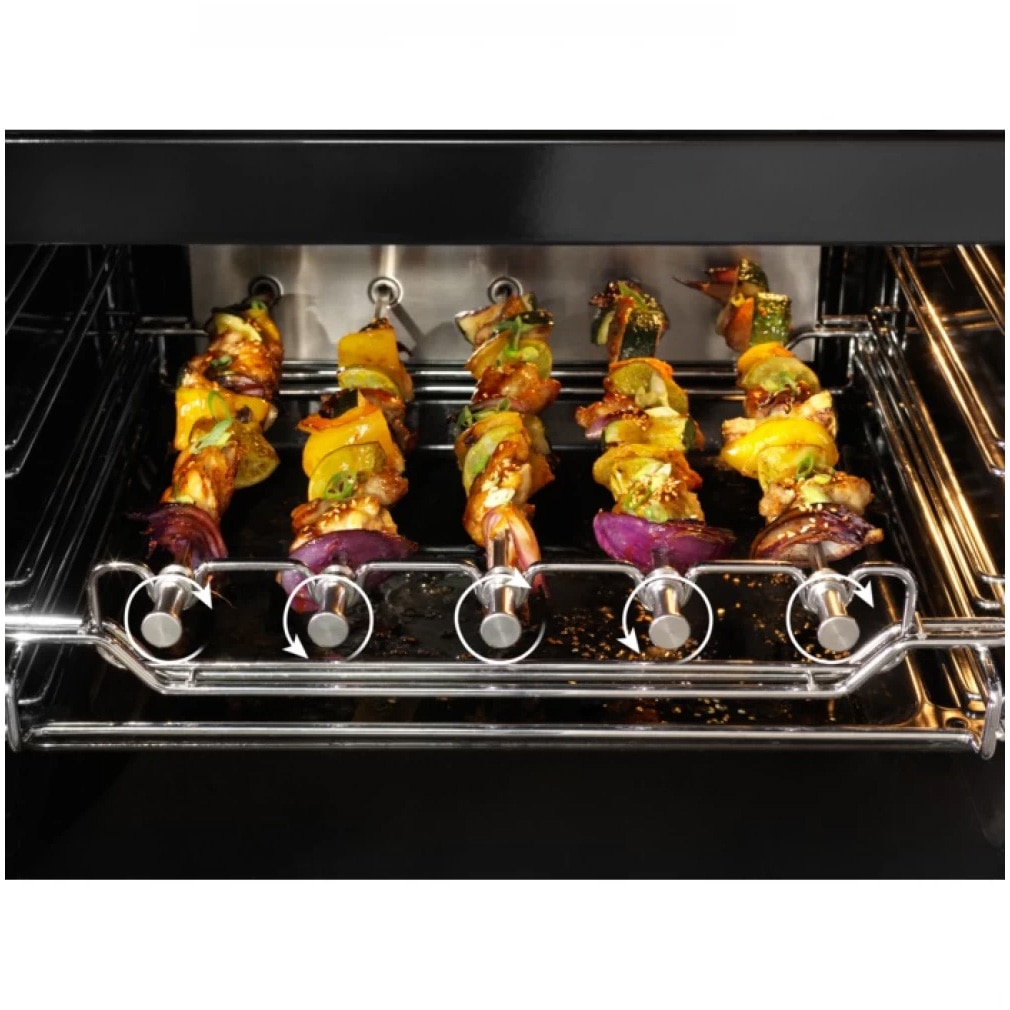 Aragaz Electrolux LKR540267W, Electric, Vitroceramica, 4 zone de gatit, Raft BBQ, Timer electronic, Grill, Iluminare cuptor, Clasa A, 50 cm, Alb