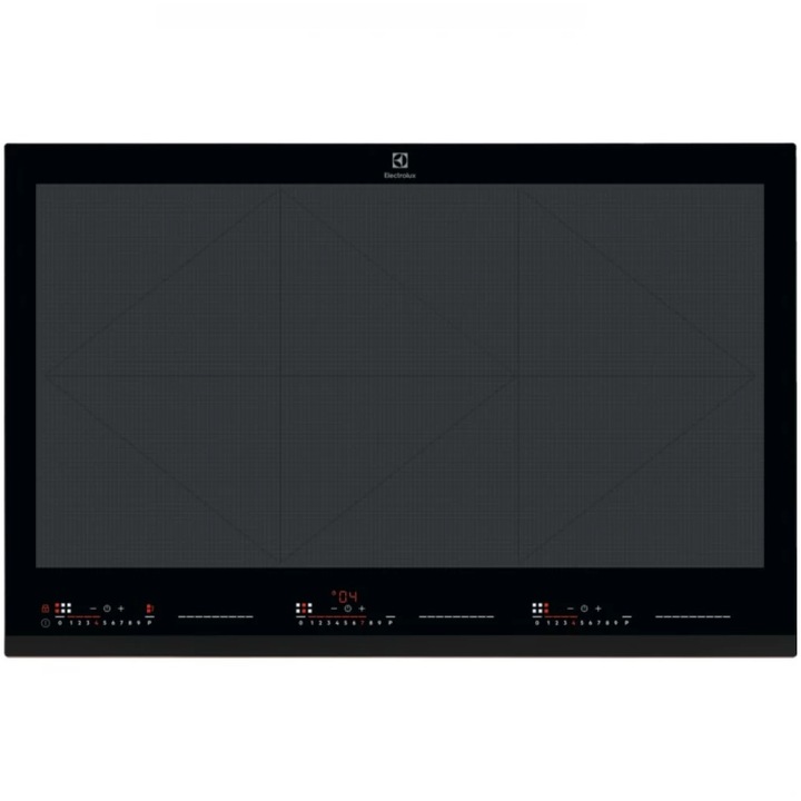 Плот за вграждане Electrolux EIV87671, Индукция, 5 зони за готвене, Бустер, Възможност за свързване към абсорбатор, Електронен таймер, Заключване за деца, 78 см, Черен