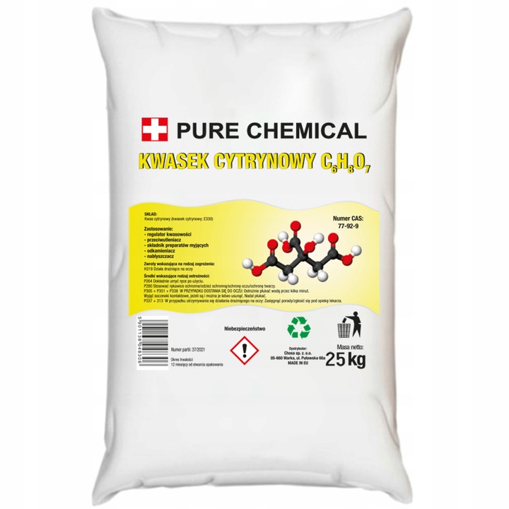 Киселина, Лимонена киселина, E330, 25Kg, 25000G
