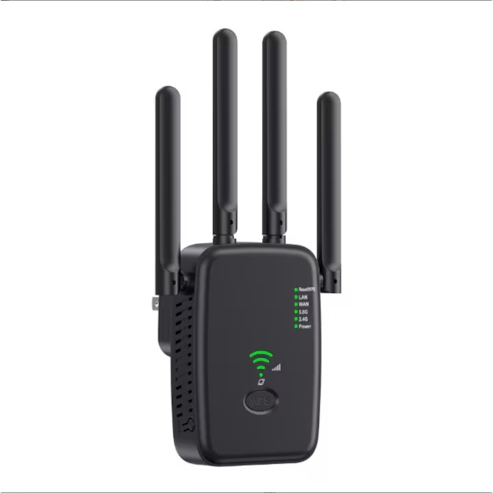 Усилвател на безжичен сигнал, Chigoods, WiFi Extender, 300Mbps 2,4 Ghz, черен