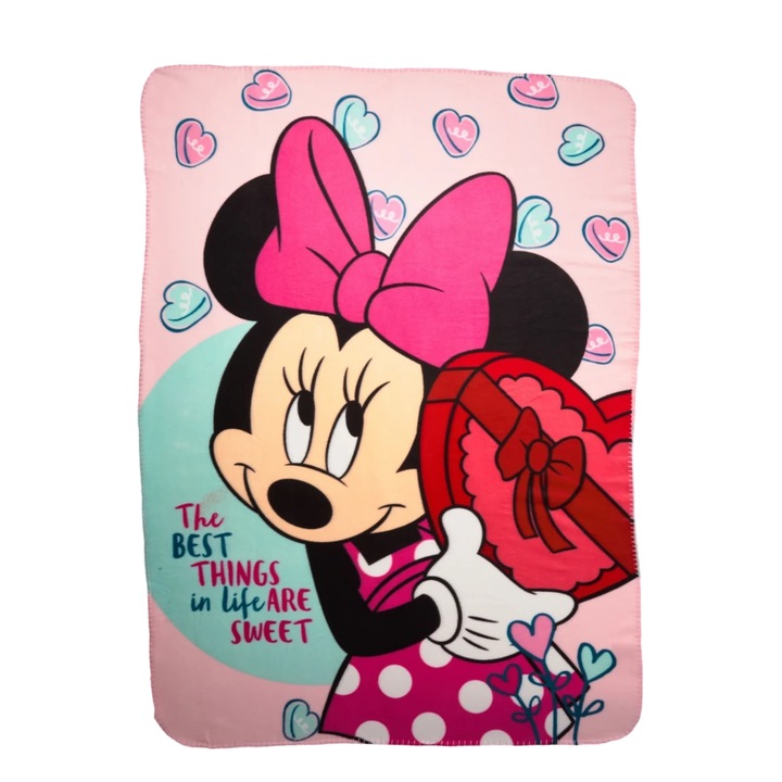 Patura polar Disney Minnie Sweets, 100x140 cm Roz 100 x 140