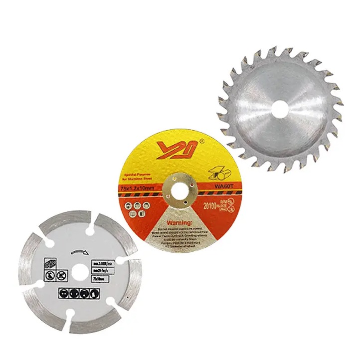 Комплект дискове за ъглошлайф, 75/76мм, 3 бр., за рязане и шлифоване