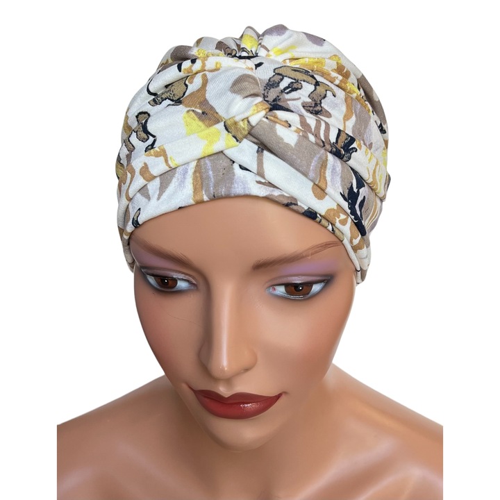Caciula turban, Eva Design, pentru femei, Viscoza, confortabila, universala, primavara-toamna, multicolor