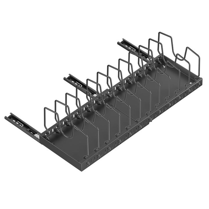 Organizator cu sertar detasabil, Bucatarie, Reglabil, Extensibil, Detasabil, Instalare fara perforare, Negru