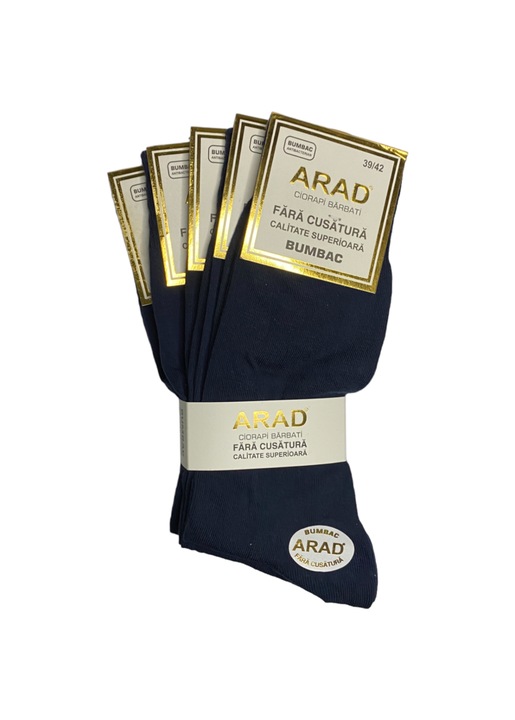 Set 5 bucati sosete barbati ARAD, 100%Bumbac fara cusatura, Parfumate, Bleumarin 43-46 EU
