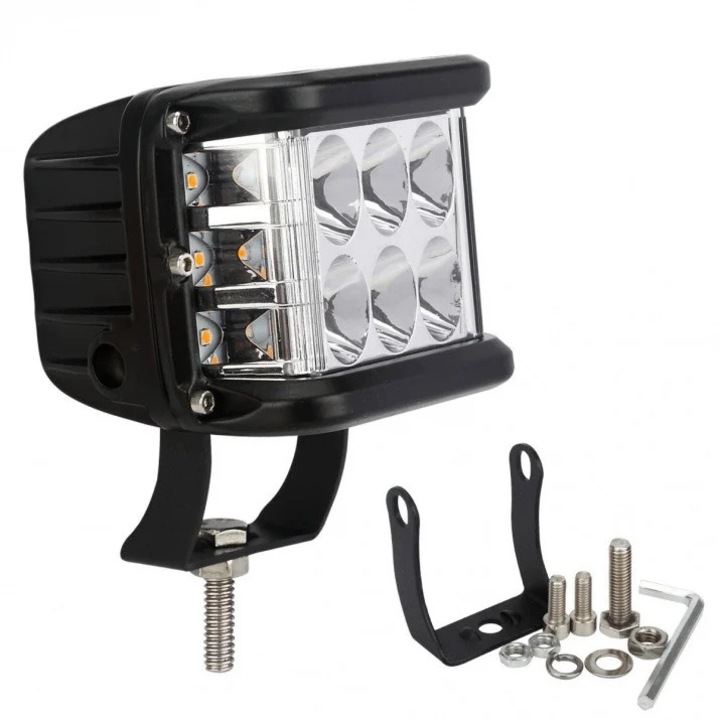 Proiector cu led 36W 12V-24V cu stroboscop galben