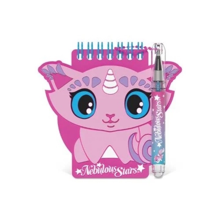 Carnetel de notite, cu mini pix cu gel si stickere, 25 foi, personaj Stella - Nebulous Stars