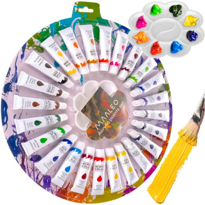 Maaleo Akrilfesték Készlet, 24 Szín, 12 ml Tubusokban