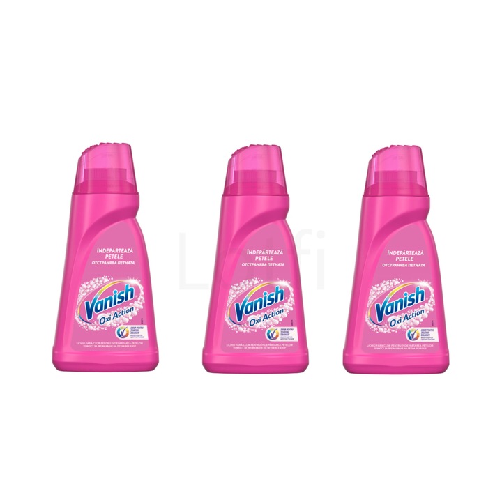 Pachet 3 x Solutie pentru indepartarea petelor pentru haine colorate Vanish Oxi Action, 1L
