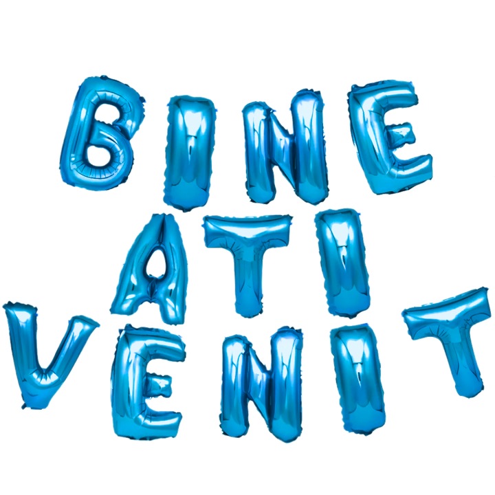 SDEPOT® fólia lufi készlet, üdvözlő üzenettel, kék, 45 cm