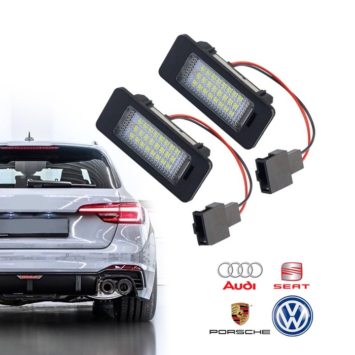 Set Lampi LED pentru numarul auto Audi, Vw, Seat, Porsche, gama VAG