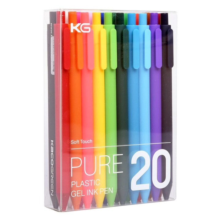 Комплект 20 цветни гел химикалки 0,5 мм, YQLAFT, Multicolor