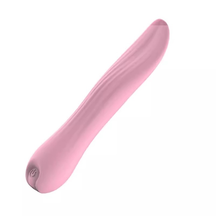 Vibrátor nőknek, 10 intenzitási fokozat, halvány rózsaszín, 16x3cm, csiklóstimulátorral, vízálló