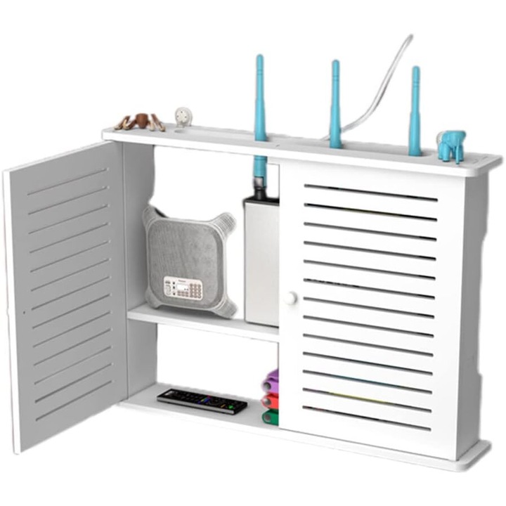 RorAem router szervezési polc, 1 polc, fehér, MDF