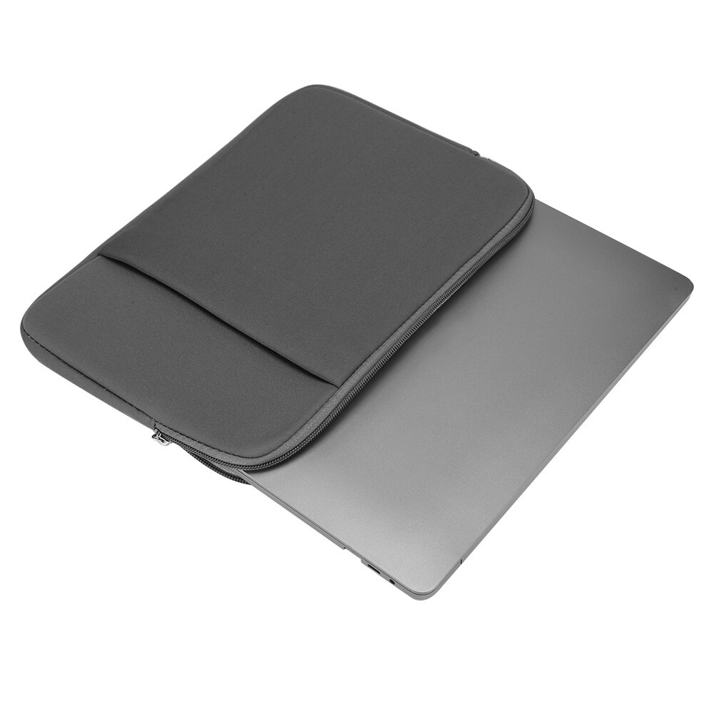 Geanta laptop slim Peysaitr 11 inch, neagra, cu buzunar, material T cloth + spuma de memorie