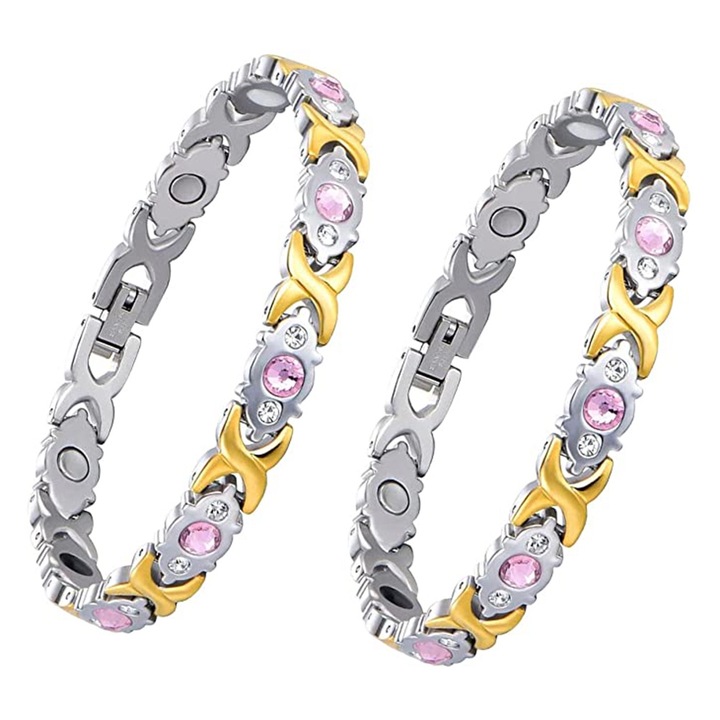 Bratara magnetica de drenaj limfatic, BGHYHYHI, otel, design elegant, 18g, unisex