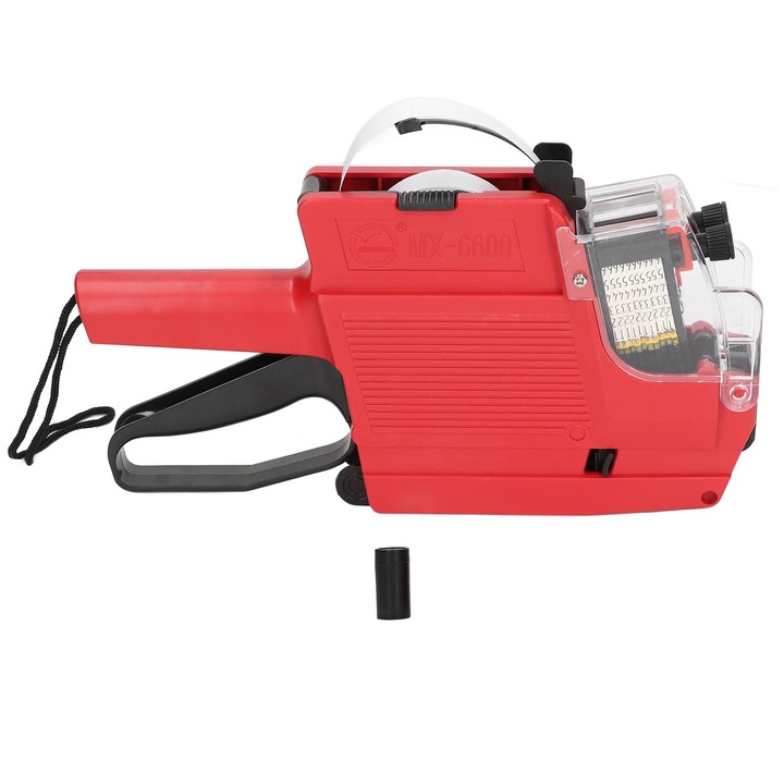 Pistol de etichetare BGHYHYHI, 10 cifre, 2 linii, rosu, dimensiune etichete 16x23mm