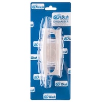 Organizator So Wash, raft pentru depozitare dus bucal, fixare prin lipire si dibluri, Alb