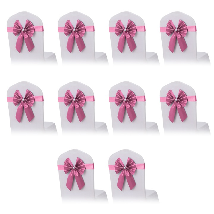 Пакет от 10 реверсивни панделки за столове с двойни сатенени и изкуствени кожени ленти за столове Enforose